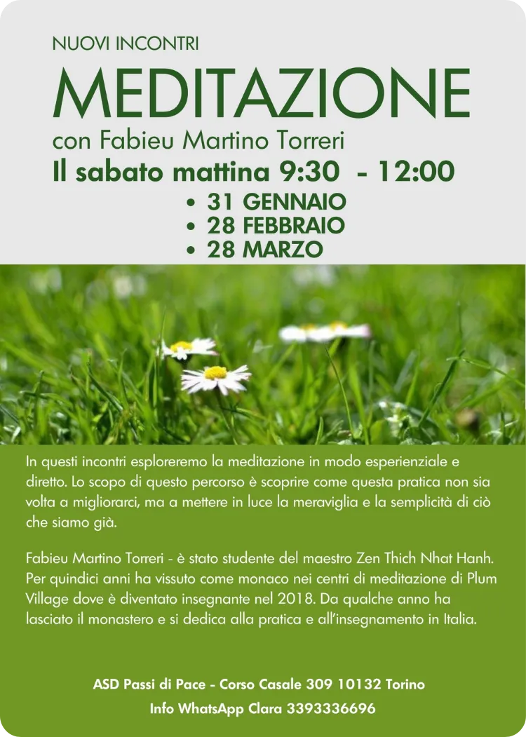 meditazioni non duali, incontri tenuti da Fabieu Martino Torreri.
